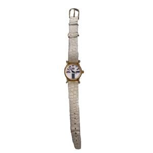 Fossil Collection White Leather Quartz Women's Watch- Crown Brights JOH